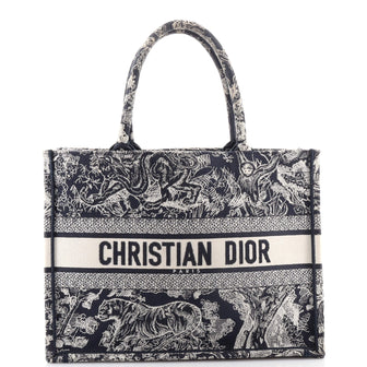 Christian Dior Book Tote Embroidered Canvas Medium