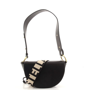 Stella McCartney Marlee Logo Saddle Bag Perforated Faux Leather Small