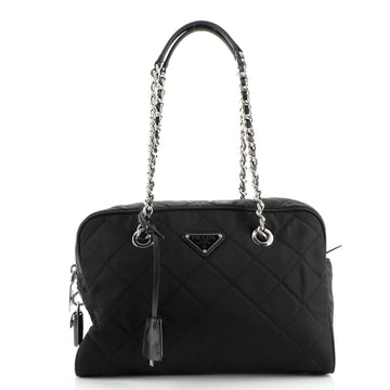 Prada Chain Shoulder Bag Quilted Tessuto Medium