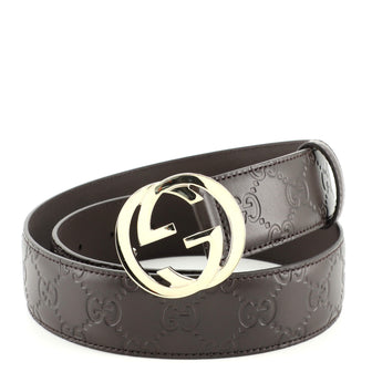 Gucci Interlocking G Belt Guccissima Leather Wide