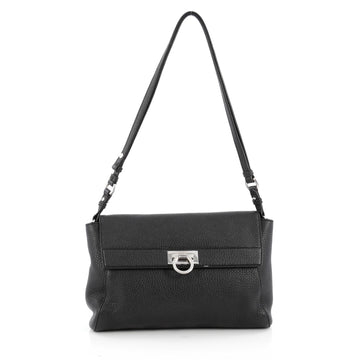 Salvatore Ferragamo Abbey Shoulder Bag Leather Black