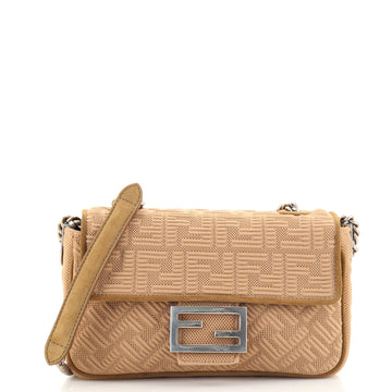 Fendi Midi Baguette Chain Bag Zucca Technical Mesh Medium