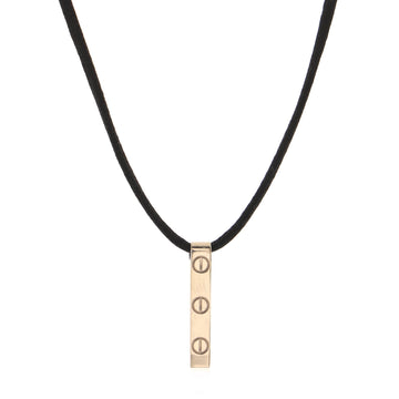 Cartier Love Bar Pendant Cord Necklace 18K White Gold