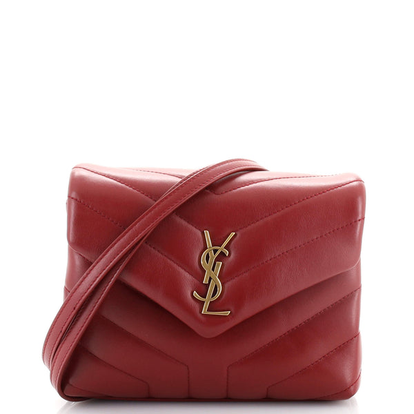 Saint Laurent Toy Loulou Leather Shoulder Bag in Red