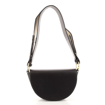Stella McCartney Marlee Logo Saddle Bag Perforated Faux Leather Small
