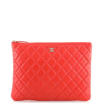 Chanel O Case Clutch Quilted Lambskin Medium