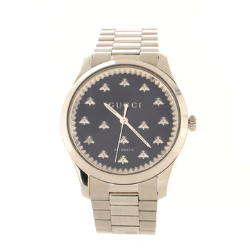 Gucci G-Timeless Bee Automatic Watch Stainless Steel with Onyx Dial 42