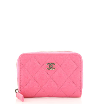Chanel CC Zip Coin Purse Quilted Caviar Small