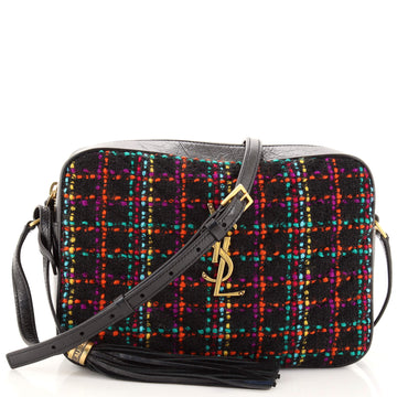 Saint Laurent Lou Camera Bag Matelasse Chevron Tweed and Leather Small