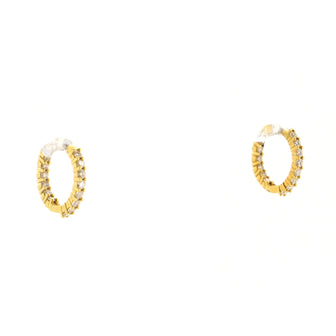 Roberto Coin Petite Inside Out Hoop Earrings 18K Yellow Gold and Diamonds