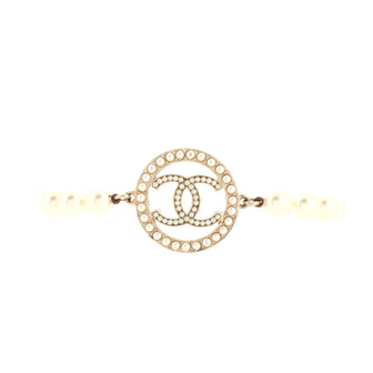 Chanel Circle CC Bracelet Metal and Faux Pearls