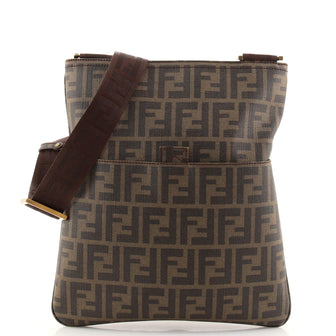 Fendi Front Pocket Messenger Bag Zucca Coated Canvas Medium