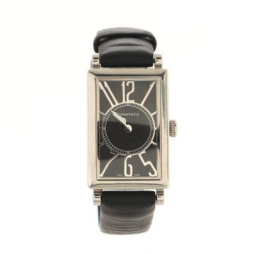 Tiffany & Co. Gallery Quartz Watch Stainless Steel and Leather 19