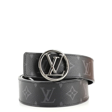Louis Vuitton LV Circle Reversible Belt Monogram Eclipse and Leather Wide