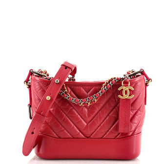 Chanel Gabrielle Hobo Chevron Aged Calfskin Small