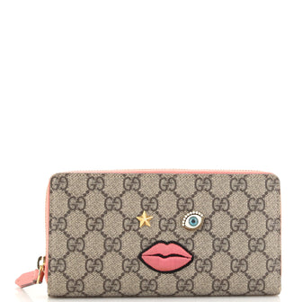 Gucci Zip Around Wallet GG Coated Canvas with Applique