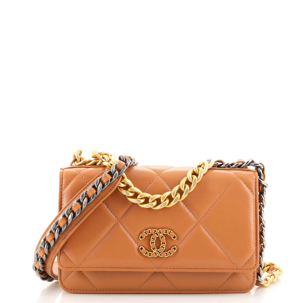 Chanel Brown Quilted 19 Wallet On Chain WOC Crossbody Bag – ASC Resale