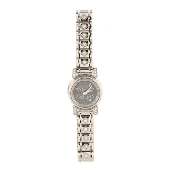 Louis Vuitton Bijoux Petal Tambour Quartz Watch Stainless Steel with Diamond Dial, Lugs and Bracelet