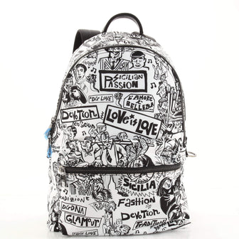Dolce & Gabbana Illustrated Backpack Printed Nylon