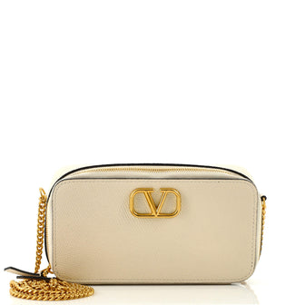 Valentino VLogo Zip Around Chain Crossbody Bag Leather