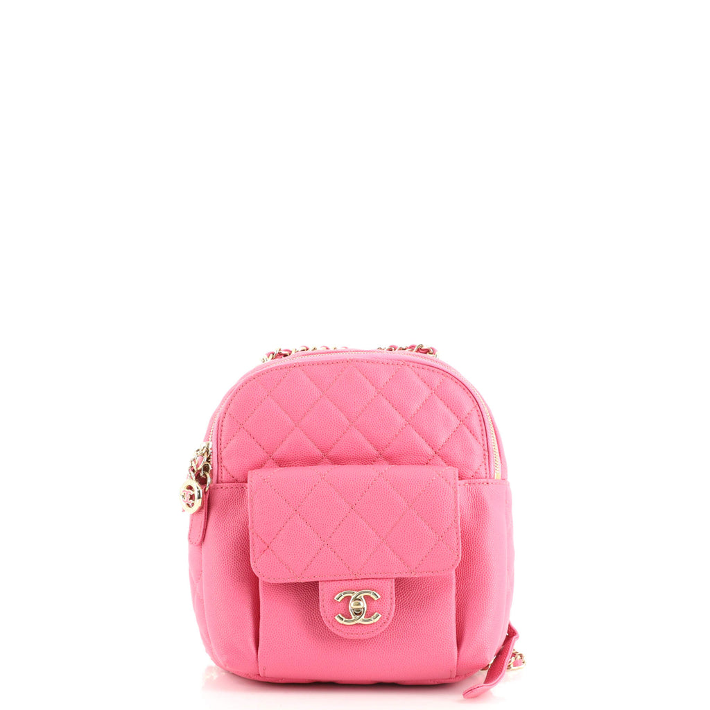 Chanel CC Day Backpack Quilted Caviar Mini Pink 1660206