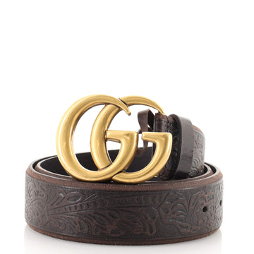 Gucci GG Marmont Belt Embossed Leather Wide