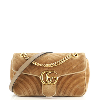 Gucci GG Marmont Flap Bag Matelasse Velvet Small