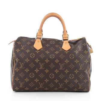Louis Vuitton Speedy Handbag Monogram Canvas 30 Brown