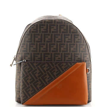 Fendi Front Pocket Backpack Zucca Coated Canvas and Leather