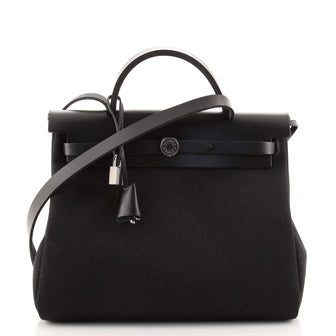 Hermes Herbag Zip Leather and Toile 31