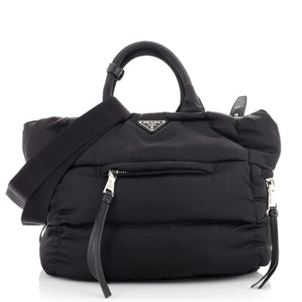 Prada Convertible Bomber Tote Tessuto Medium