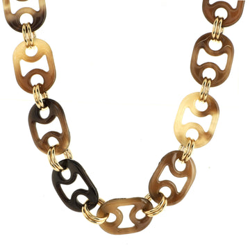 Hermes Eurydice Short Necklace Metal and Buffalo Horn