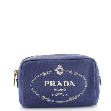 Prada Logo Cosmetic Pouch Canvas Mini