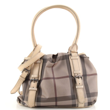 Burberry Northfield Convertible Tote Smoked Check Coated Canvas Large