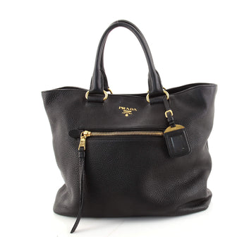 Prada Front Pocket Convertible Tote Vitello Daino Large