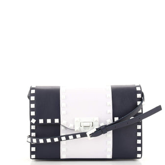 Valentino Free Rockstud Flip Lock Flap Bag Leather Medium