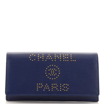 Chanel Deauville Flap Wallet Caviar Long