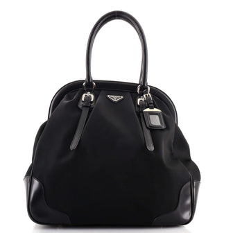 Prada Canapa Frame Satchel Tessuto Large