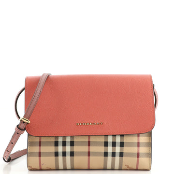 Burberry Loxley Crossbody Bag Haymarket Coated Canvas and Leather Small