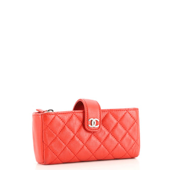 Chanel Phone Holder Clutch Quilted Lambskin
