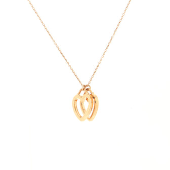 Tiffany & Co. Sentimental Double Heart Pendant Necklace 18K Rose Gold