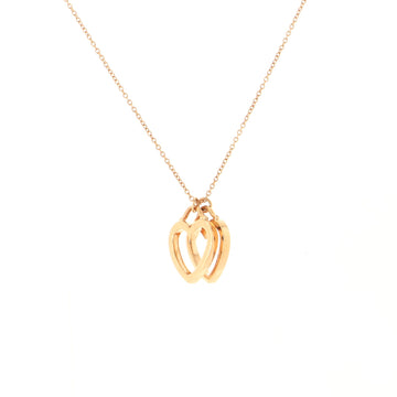 Tiffany & Co. Sentimental Double Heart Pendant Necklace 18K Rose Gold
