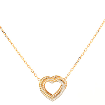 Cartier Trinity de Cartier Heart Pendant Necklace 18K Tricolor Gold with Pave Diamonds