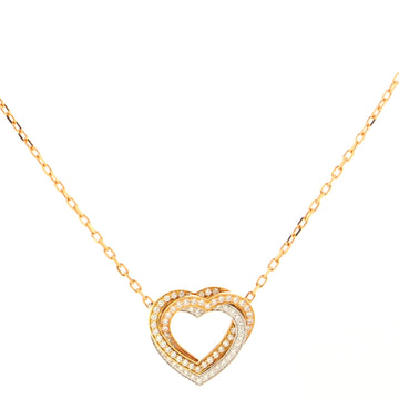 Cartier Trinity de Cartier Heart Pendant Necklace 18K Tricolor Gold with Pave Diamonds