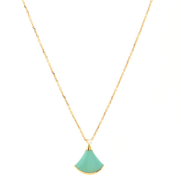 Bvlgari Divas' Dream Pendant Necklace 18K Rose Gold with Turquoise and Diamond Small