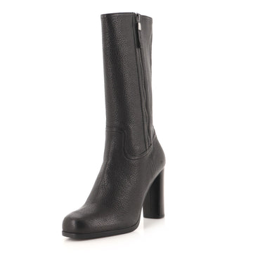 Prada Women's Side Zip Mid Calf Boots Leather