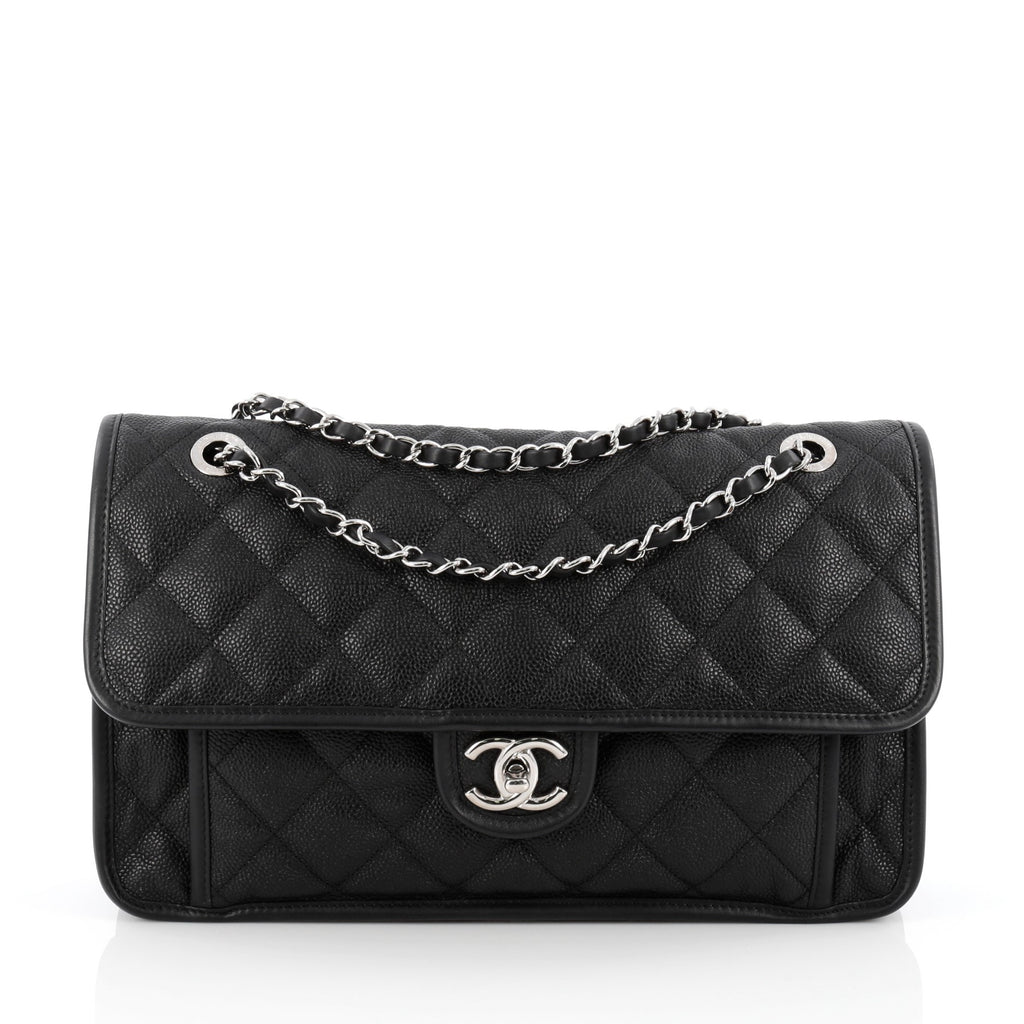 Buy Chanel French Riviera Flap Bag Quilted Caviar Large 1661901