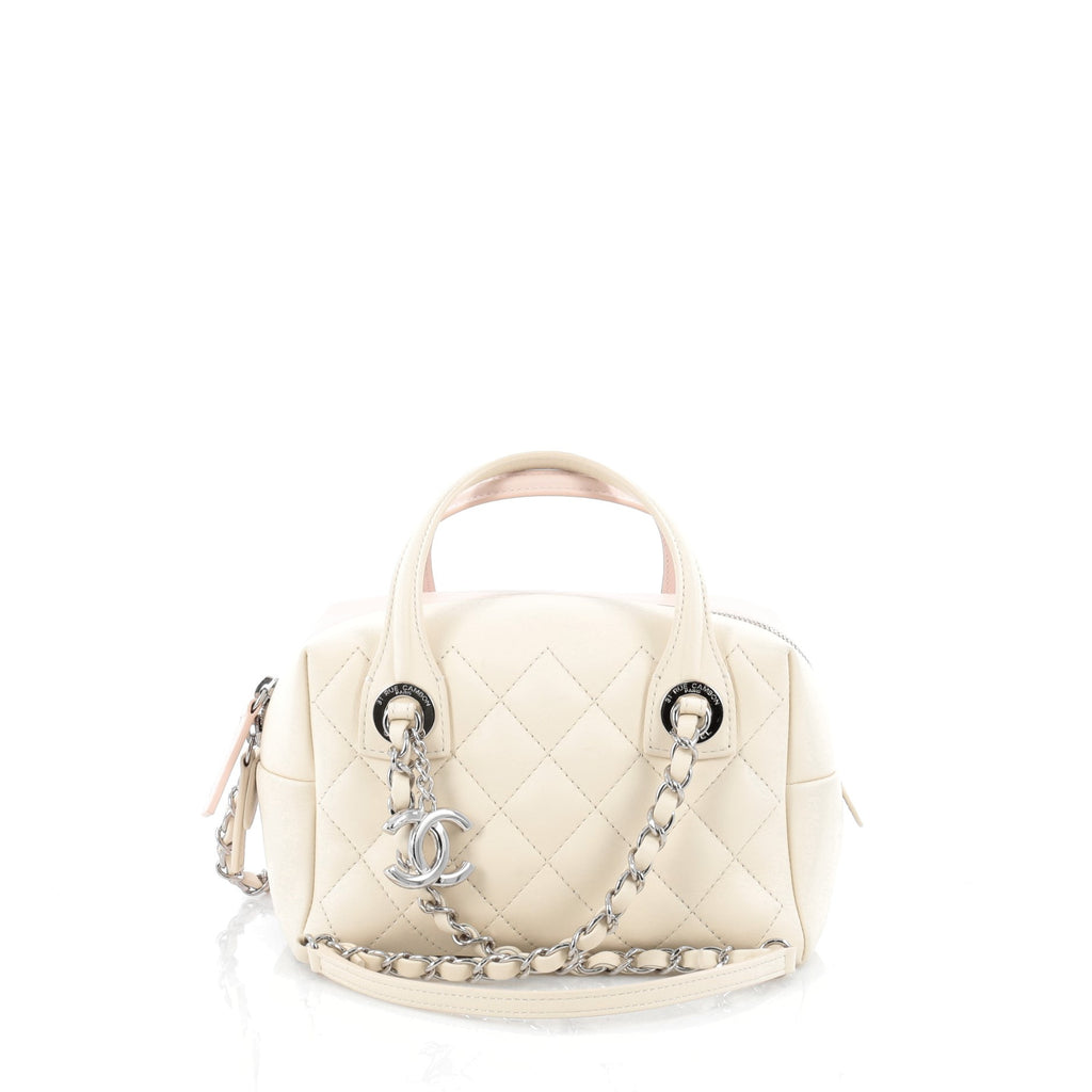 Chanel Mini Feather Weight Bowling Bag - Pink Shoulder Bags
