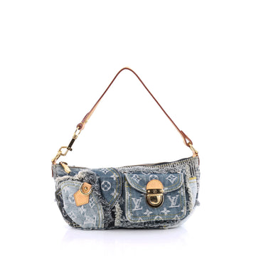 Louis Vuitton Limited Edition Patchwork Pouchy Handbag Denim
