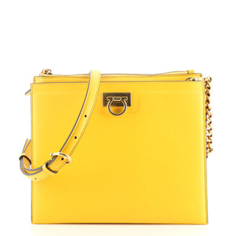Salvatore Ferragamo Gancini Trio Crossbody Bag Leather Medium